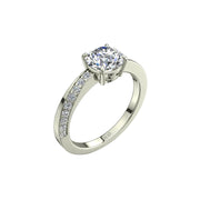 Solitaire diamant naturel rond Bianca 0.75 carat or blanc
